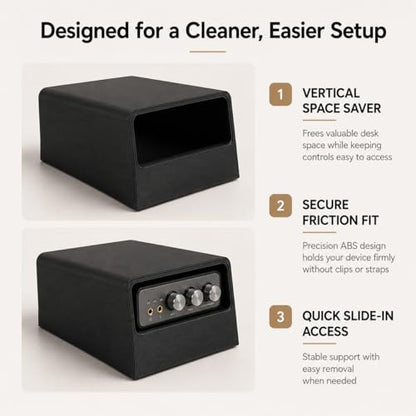 Desktop Stand for Fosi Audio K5 Pro DAC Amplifier – Vertical Space-Saving Holder | Stable Non-Slip Base | Easy Access Cable Management | Home Studio Audio Equipment