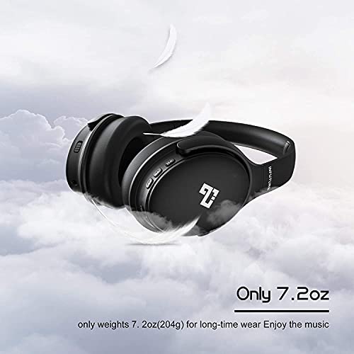 INFURTURE Over Ear Headphones Active Noise Cancelling Headphones, H1 Wireless Bluetooth Headset, Deep Bass Headset, Low Latency, 90H Playtime, Foldable Headphone for Sport Running Cool Gadgets Gift - color: Black