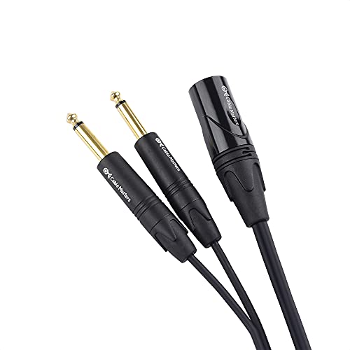 Cable Matters Dual 1/4 Inch to XLR Audio Splitter Cable, 6.6ft | XLR Male to 2x 1/4 (6.35mm) Male Splitter Cable, XLR to Dual 6.35mm Splitter, Black - size: 6.6 Feet
