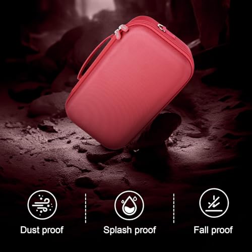 ANKHOH Hard Travel Case for JBL Charge 6 Speaker with Shoulder Strap | Fixed tray, elastic strap and zippered mesh pocket organize the speaker, charger and cables, Black, Case Only - color: Red
