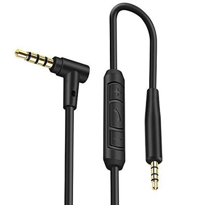 Cypher.V Replacement Aux Extension Cable Cord Wire,for Bose QuietComfort QC25 QC35 Sound Link SoundTrue On Ear Headphones with in Line Mic Volume Control (Black)