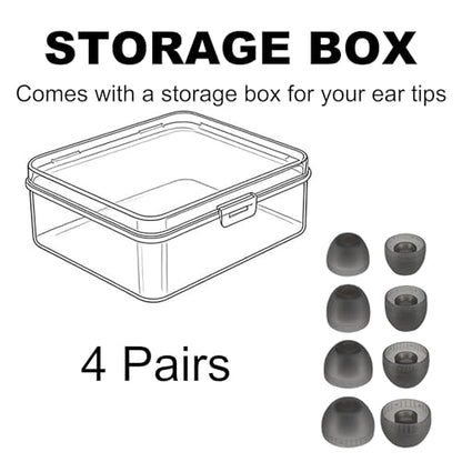 Replacement Ear Tips for Sony WF-C500 / WF-C510 / WF-C710N /WF-C700N | Soft Silicone Eartips with Portable Storage Box (4 Pairs, Black, L/M/S/XS) - size: L/M/S/XS