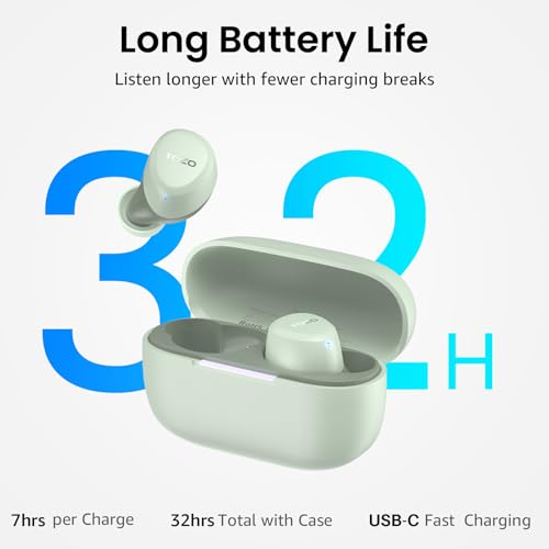 TOZO A1 Wireless Earbuds Bluetooth 5.3 Light Weight in Ear Headphones | IPX5 Waterproof, 2 Mics for AI Calls, Immersive Premium Sound Bass Ear buds with Charging Case, 32 Presets EQ via TOZO App - color: Green