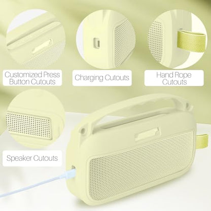 Lebakort Silicone Cover Compatible with Bose New SoundLink Flex 2nd Gen/Bose SoundLink Flex Portable Speaker (Citrus Yellow Cover) - color: Citrus Yellow Cover