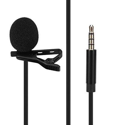 Professional Omnidirectional Portable Lavalier Microphone Wired with 1.5M Cable for Interview Recording for Mobile Phones 3.5mm Interface Plastic Material