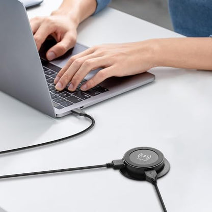XMSJSIY Desktop Embedded Wireless Charger 3-in-1 Multifunctional Pop-Up 10W Fast Charging Wireless Charger USB Desktop Charger Dual USB Charging for Smartphone for Bedside Table, Desks, Furniture
