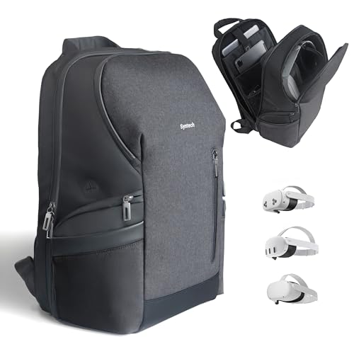 Syntech XR Headset Backpack Compatible with Oculus/Meta Quest 3S/Quest 3/2, Made for Meta, Carrying Case for Gaming Headset with Elite Battery Strap and Accessories, 20L Travel Bag for Daily Use