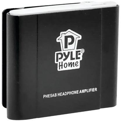 Pyle Home Bass Boosting Portable Headphone Amplifier-Mini Headphone Booster w/ Volume Adjustment, Rechargeable Battery, Metal Casing, USB/Stereo Cables, Works w/ iPod, MP3, Laptop, Mobile Phone PHE5AB