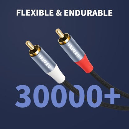 10FT Gold-Plated 2RCA Male to 2RCA Male Aluminum Shell Auxiliary Audio Cord,2 RCA M/M Stereo Audio Cable for Amplifier,TV,Mixer,Audio player-2Pack - size: 10Feet*2