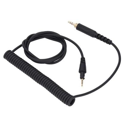 Dioche Headphone Cable Replacement with Locking Mechanism 3.5mm to 6.3mm Adapter for DJ Headphones HDJ Series Spring Extension Cord for Studio & Home Use