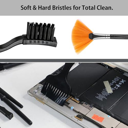 10PCS Anti Static Brush Kit, Small Cleaning Brushes for Keyboard PCB Motherboards Circuit Boards Electronic Devices Tool Set, Black