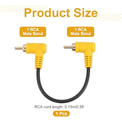 MECCANIXITY RCA Cable, 1RCA Male Bend to 1RCA Male Bend 0.5ft Audio Video Speaker Cable for Subwoofer Amplifier Home Theater DVD TV - size: 0.5ft, style: 1RCA Male Bend to 1RCA Male Bend