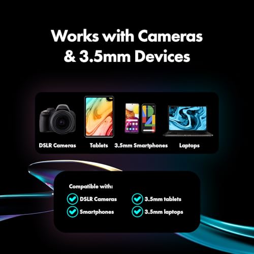 Movo NanoMic 카메라용 무선 라발리에 마이크 - DSLR, 캠코더 및 미러리스 카메라용 클립온 TRS 무선 마이크 시스템 - 비디오, 인터뷰용 충전 케이스가 있는 듀얼 마이크