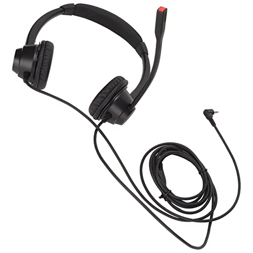 2.5mm Office Headset Dual Ear Telephone Headphone with Noise Cancelling Microphone for Phone Sales Hospitals Banks, Binaural Business Call Center Headset Compatible with 2.5mm Jack