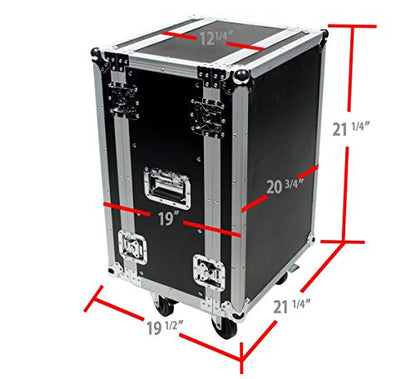 OSP Cases | ATA Road Case | 16-Space Effects Rack | 12" Deep | RC16U-12 - size: 16 Space, 12"