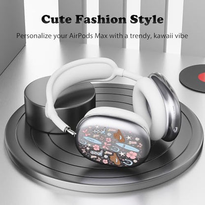 for AirPods Max Headphones Western Ear Covers for AirPods Max 2 | Cute Cowboy Clear Ear Cups Cover | White Silicone Ear Pad Case Headband Cover for Apple AirPods Max 2/1 (2026/2024/2020) - color: Cowboy E/White