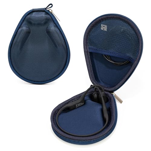 Ginsco Universal Bone Conduction Headphones Case Compatible with SHOKZ New OpenRun Pro 2/Pro 2 Mini/OpenRun/OpenSwim Open-Ear Sport Headphones, Compatible with CXK/Raycon/BAICLUD/MRYTKY (Blue Navy) - color: Blue Navy