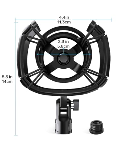 Custom Built for Razer Seiren Shock Mount, Elastic Suspension, Adapter | Anti-Vibration Elastic Suspension, Holder Clip & Screw Adapter. For Razer Seiren V3 Mini USB V2 Microphone, Ideal for Podcast - size: Razer Seiren Shock Mount