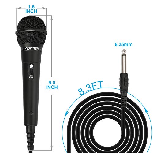 Wired Microphone, Karaoke Handheld Microphone for Singing, Mic Karaoke with 2.5m Cable, Vocal Dynamic Mic for Speaker, AMP, Mixer, DVD