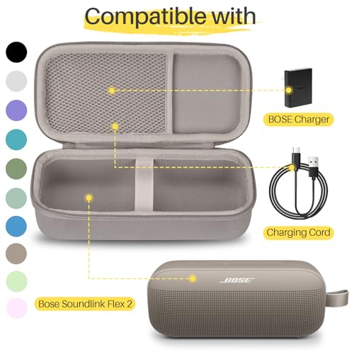 Lebakort Hard Case Compatible with Bose SoundLink Flex 2nd Gen/Bose SoundLink Flex Portable Speaker, Sandstone Case - color: Sandstone Case