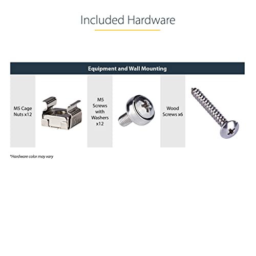 StarTech 3U Vertical Wall-Mount Rack Bracket, 19in, 150lb, TAA (RK319WALLV) | Open-frame L-shaped rack bracket for data, AV, IT and computer equipment, EIA-310, Any depth, 68kg - size: 3U