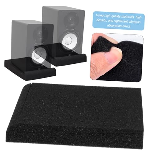 Sosoport 2Pcs Speaker Isolation Pads High Density Cushions for Improved Sound Clarity Durable Vibration Absorption Mat for Studio Monitors and Loudspeakers for