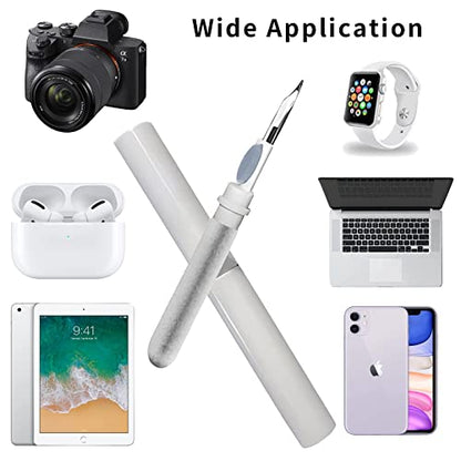 Bluetooth Earbuds Cleaning Pen,Cleaner Kit for Airpods Pro,Earbud Cleaning Kit,Multifunction Headphone Cleaning Pen Tool with Soft Brush Suitable for Headset,Keyboard, Phone and Camera Lens (White)