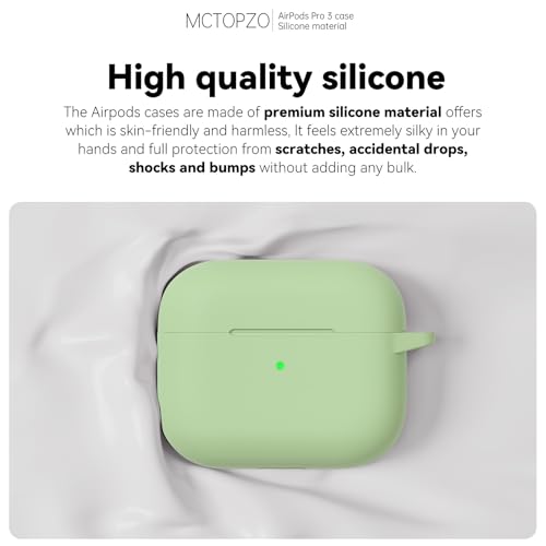 for AirPods Pro 3 Case 2025,Come with Cleaner Kit,Pastel Green | Silicone Protective Cover for Airpod Pro 3rd Generation Case with Keychain,for Women Men,One-Piece Design,Shockproof - color: C-Pastel Green