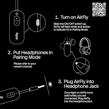 Twelve South AirFly SE, Bluetooth Wireless Audio Transmitter Adapter, Black | Bluetooth Adapter for AirPods/Headphones, 20+ Hr Battery, Works with 3.5mm aux Jacks on Airplanes, TVs, Gym Equipment, Travel - color: Black, style: AirFly SE