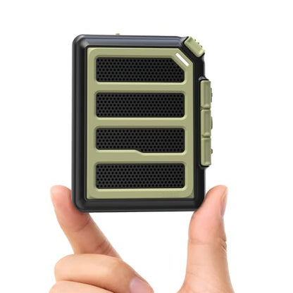 Wearable Bluetooth Speaker Mini Clip On Wireless Speaker, IPX5 Waterproof, 25H Playtime, Built in Mic for Hands Free Calls & Music, Ultra Portable Small Bluetooth Speakers for Outdoor & Jobsite Use