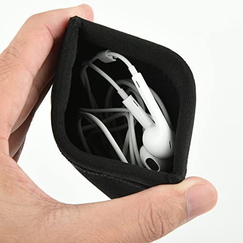 4 x 4 inch Neoprene Protective Carrying Snap Case Bag Pouch for Earphones/Cables etc...(Earbud Case)
