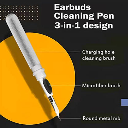 Cleaner Kit for Airpods,Earbuds Cleaning kit for Airpods Pro 1 2 3, Multi-Function Cleaning Tool with Brush for Wireless Earphones Bluetooth Headphones Camera and iPhone(White) - color: White