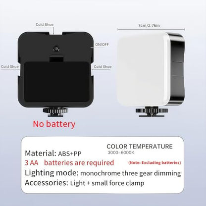 Tripod Vlogging Kit for iPhone and Android with LED Light Mini Shotgun Mic Adjustable Phone Holder for Travel, Live Streaming, Black - color: Black