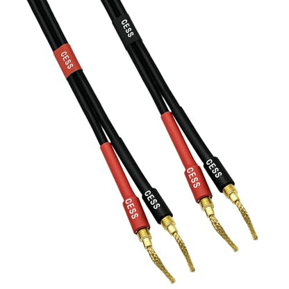 CNCESS Speakon to Flex Braided Pin Banana Speaker Cable, 12AW, 6 FT - color: 6 Feet