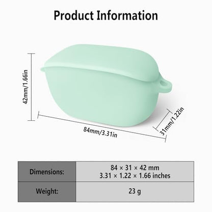 Geiomoo Silicone Case for JBL Vibe Buds 2, JBL Vibe Buds, Soft Flexible Scratch Resistant Protective Cover with Carabiner (Luminous Green) - color: Luminous Green
