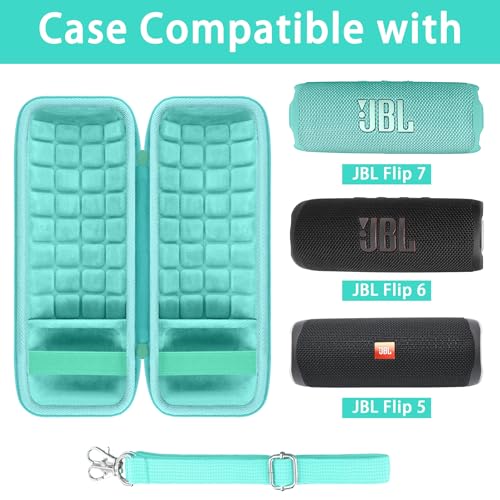 co2CREA Hard Travel Case for JBL Flip 7/6/5/4 Speaker, Mint Green - color: Mint Green Case