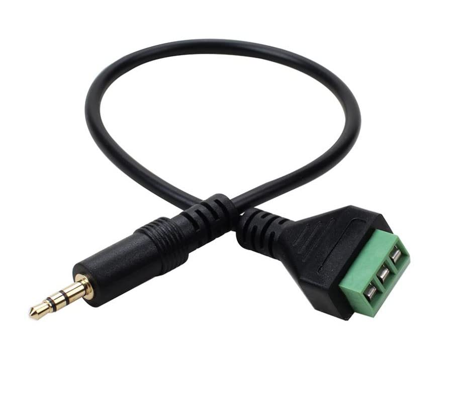 3.5mm Terminal Block Cable, Gold Plated 1/8 Inch 3 Pole TRS Stereo Male to AV 3Pin Solderless Screw Terminal Balun Speaker Headphone Converter Audio Adapter Cord 30cm/1FT (3.5mm M/3pin) - color: 3.5mm M/3pin