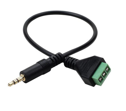 3.5mm Terminal Block Cable, Gold Plated 1/8 Inch 3 Pole TRS Stereo Male to AV 3Pin Solderless Screw Terminal Balun Speaker Headphone Converter Audio Adapter Cord 30cm/1FT (3.5mm M/3pin) - color: 3.5mm M/3pin