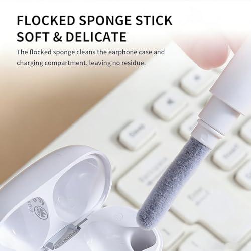 3 in 1 Cleaner Kit for AirPods Pro 1 2 3, Multi-Function Cleaning Pen with Soft Brush & Flocking Sponge for Bluetooth Earphones, Headsets Charging Case, iPhone, Laptop, Electronic Devices - size: 3 in 1