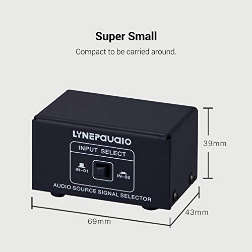 Audio Switcher 2 in 1 Out/1 in 2 Out A/B Switch Stereo Audio Splitter Box with No Distortion Jack for Switching Between Computer Speakers and Headphones - size: RCA jack