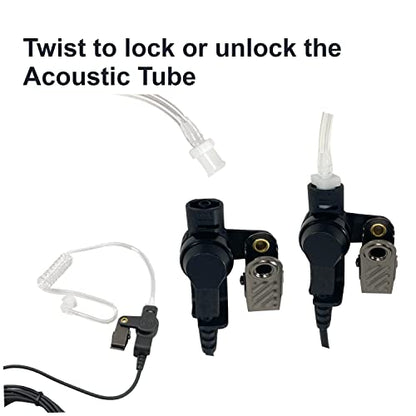 MaximalPower Twist On Replacement Acoustic Tube/Clear Coil for Two-Way Radio Headsets (10 Pack)