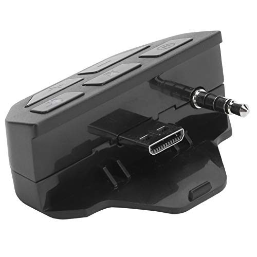 Stereo Headset Adapter, Gamepad Controller Audio Adapter with Volume Control, 3.5 mm Headphone Converter Sound Enhancer, for Xbox One(Black)