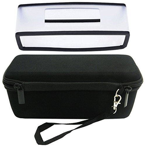 Replacement Gel Soft Case Skin Cover and Hard Travel Carrying Case Box for Bose Soundlink Mini Bluetooth Speaker - Black