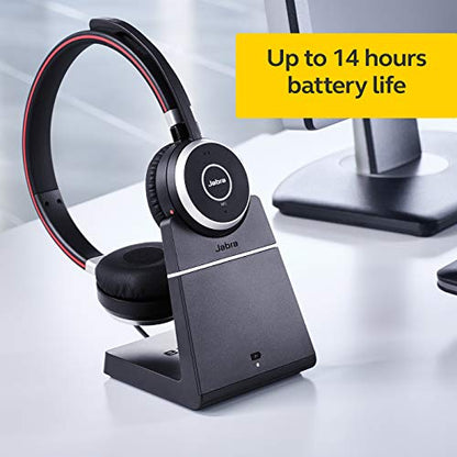 Jabra Evolve 65 MS Teams Wireless Headset, Mono – Includes Link 370 USB Adapter – Bluetooth Headset with Industry-Leading Wireless Performance, Advanced Noise-Cancelling Microphone, All Day Battery - size: Single-ear, style: Teams Certified