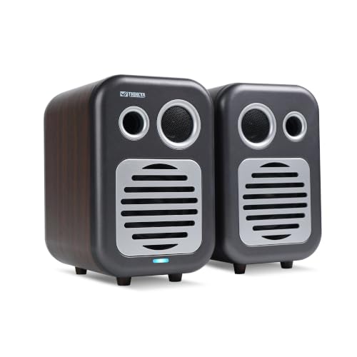 Bookshelf Speakers, 36W RMS Powered Bluetooth Stereo Speakers | 1.5" Tweeter & 3" Midwoofer, MDF Wood Cabinet with Subwoofer Output, Optical/Coaxial/RCA/USB Inputs for Turntable, PC, TV