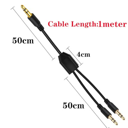 DC3.5mm Headset Splitter Audio Extension Cable,3.5mm to Dual Headphone Cord | 1 to 2 Way 1/8" TRS male to 2 male Stereo Jack Adapter for Smartphone,Computer,Mp3,Earphone,Speakers (1meter) (2 Way) - style: 2 Way