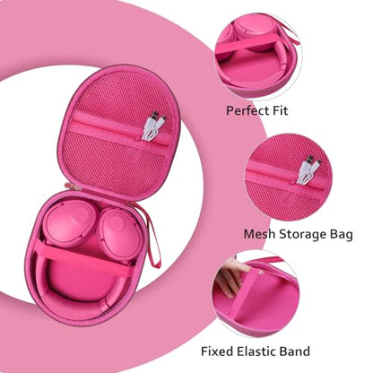 Headphone Headset Case Compatible with JBL Tune 520BT 720BT/BERIBES/KVIDIO/Soundcore by Anker/Sony Wireless On-Ear Headphones, Rose Red - color: Rose