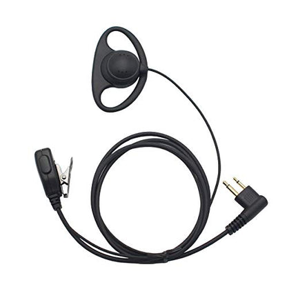 D Shape Earpiece Headset PTT for Two Way Radio Compatible 2 Pin Motorola Walkie Talkies CLS1410 CLS1110 CP200 CP185 CP040 CP1200 GP300 GP2000 GP88 GP3188 Radio (2 Pack)