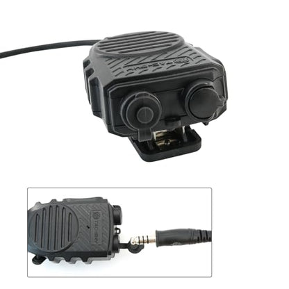 Tubeless 3.5mm Earpiece+PTT Hand Speaker Mic Kit w/ 2Pin K Plug,7.0mm Tactical Headset Jack for Clear Communication (Speaker Mic + Earpiece, Black) - color: Black, style: Speaker Mic + Earpiece
