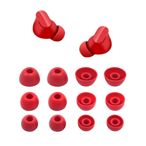 6 Pairs Replacement Silicone Ear Tips Compatible with Beats Studio Buds/Fit Pro/Studio Buds +, Silicone Earbuds Eartips Buds Cover Set for Beat Studio Buds (Red Without Pen) - color: Red without Pen